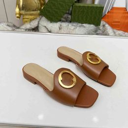 Women Men Leather G Slide Slipper Sandals Designer Slides Causal Non-Slip Slides Summer Flip Flops Outdoor Flower Platform fghghjn