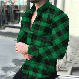 Men's Casual Shirts Office Shirt Plaid Super Soft Streetwear Slim Fit Checkered Social Male For Working