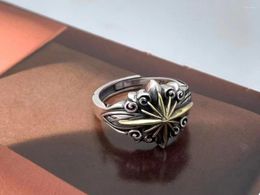 Cluster Rings S925 Sterling Silver Thai Jewellery Personality Opening Retro Ring Japanese Fashion Brand Sunflower For Men