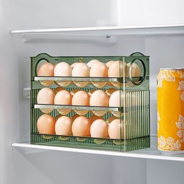 Storage Boxes Bins Egg Box Refrigerator Organiser Food Containers Freshkeeping Case Holder Tray Dispenser Kitchen 230907