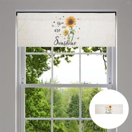 Curtain Half Polyester Panel Window Drape Sunflower Short Pongee Living Room Miss Punch Free Valance Curtains Kitchen