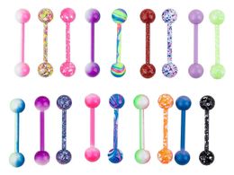 Labret Lip Piercing Jewelry 100pcs Body Tongue Ring Barbells Nipple Bar Horseshoes Eyebrow piercing Colorful 230906