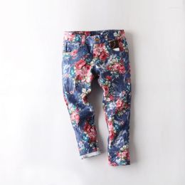 Trousers Floral Girls Jean Denim Pants Kids Cotton Children's Clothing Fashion