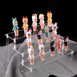 Storage Holders Racks Acrylic Display Stand Rack Shelf Pottery Doll Clay Figurine Transparent Ladder Custom Available 230907