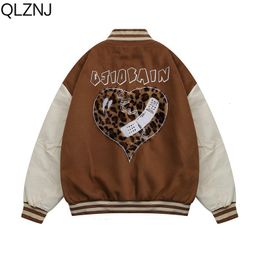 Mens Jackets Vintage Letter Embroid Varsity Jackets Men Stitching Sleeve College Coats Women Street Trend Allmatch Baseball Uniform 230906