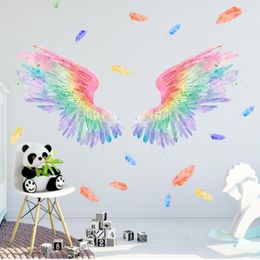 Wall Stickers Colour Wings DIY For Girls Rooms Kids Bedroom Decor Home Living Room Backdrop Decoration Aesthetic Decal Mural