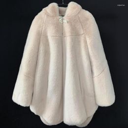 Women's Fur Luxury Imitation Velvet Female Mink Coat Whole Long Hooded Women 2023