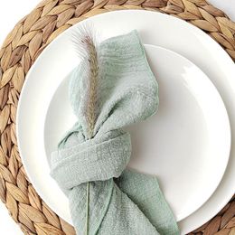 Table Napkin Cotton Decor Pure Use Napkins Tea Green Fabric Towel Everyday Gauze Crepe 40x40cm Cloth Pack Dinner Wedding