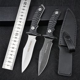 POHL FORCE MK9 Tactical Knife Portable D2 Steel Pocket Knife Sharp Box Cutter Fixed Blade Straight Fruit Knives EDC Tools 348