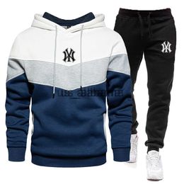 Men's Tracksuits New arrival Men's Autumn Winter Sets Zipper Hoodie and Pants 2 Pieces Casual Tracksuit Male Sportswear Brand Clothing Sweat Suit x0907