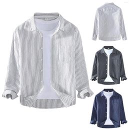Men's T Shirts Men Cotton Shirt Fashion Trend Loose Square Neck Striped Casual Pajama Women