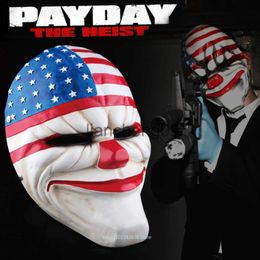 Party Masks Scary Clown Mask Payday 2 US Flag Clown Masks Masquerade Carnival Party Mask Horrible Funny Pay Day Mask Halloween Prop Supplies x0907