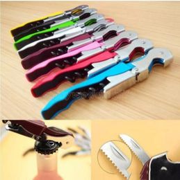 Wine Opener Stainless Steel Corkscrew Knife Bottle Cap tainless Steel Corkscrew Bottle Openers Candy Colour Multi-Function FY4514 ss0228