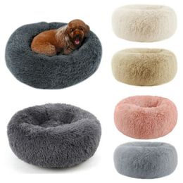 kennels pens Donut Mand Dog Accessories for Large Dogs Cats House Plush Pet Bed XXL Round Mat For Small Medium Animal Calming 100CM 230907