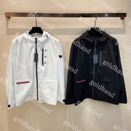 Classic Mens Hooded Jackets Designer Triangle Coats High Quality Outdoor Outerwear Windproof Waterproof Jackets