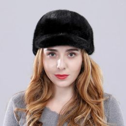 Visors Luxury Natural Hat Winter Women Warm Authentic Knight Lady Outdoors Wind And Cold Prevention Real Cap