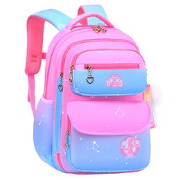 Backpacks Orthopedic Primary Girls School Backpack Bag Gradient Color Grades 136 For Children Backpack Large Capacity Students Rucksack 230906