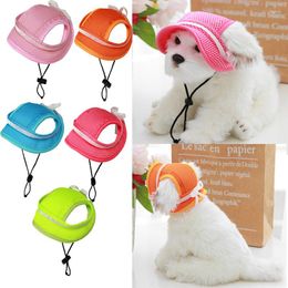 Dog Apparel Summer Pet Hat Breathable Shade Easy To Carry Cat And Bow Princess Leaky Ear Supplies