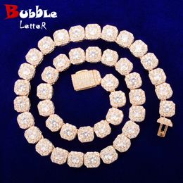 Pendant Necklaces Bubble Letter Clustered Tennis Chain for Men Necklace Hip Hop Zirconia Copper Gold Colour Fashion Rock Jewellery Trend 230907