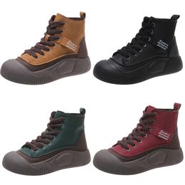 Multi-colored thick sole inside heightened athletic casual shoes woman black yellow red green trainers outdoor