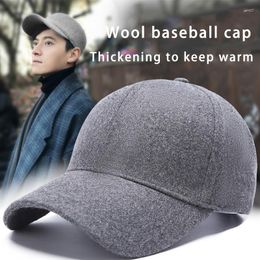 Ball Caps Men Winter Wool Felt Baseball Unisex Thickening Outdoor Warm Hat For Women Solid Colour Trucker Hats Dad Snapback Cap