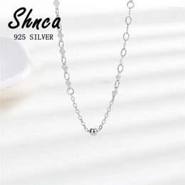 Chains Simple Fashion 925 Sterling Silver Sequins Ball Beads Clavicle Chain Necklaces For Women Girl Bar Nightclub Party Jewellery LN009