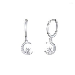 Hoop Earrings REETI 925 Sterling Silver Moon Star Drop Earring Creative Sexy Jewelry For Women Gift Customized