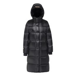 Womens Goose Down Parka Jacket Winter Long Coat Black Jackets With Hood Thickening Warm