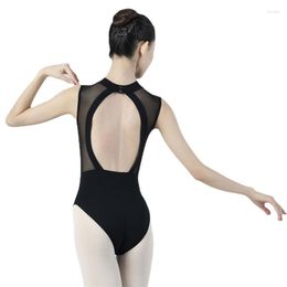 Stage Wear High Quality Sexy Mesh Matte Nylon Spandex Women Adult Girls Ballet Sleeveless Dance Leotards