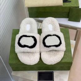 Designers Slippers Slides Sandals Girl Flip Flop Slipper winter Slide Women Ladies Wool Fur Fluffy Furry Warm Letters Comfortable Fuzzy size36-42 GG98