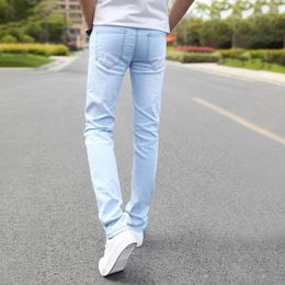 Men's Jeans Men Stretchy Straight Leg Versatile Teenager Slim Fit Pencil Streetwear