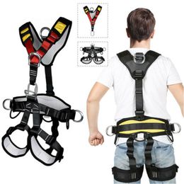Outdoor Gadgets Climbing Belt Mountaineering Safety Downhill Aerial Work Protection Equipment Expansion Rappelling Full 230906