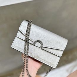 golden Mini Key Chain Wallet 16.5cm Little Fashion argent Crossbody Coated Canvas Web Outside Suede Lining Small Flap Bag