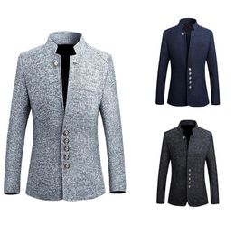 Men's Suits Vintage Blazer Jacket Men Chinese Style Business Casual Man Blazer Suit Jackets Collar Slim Male 5xl254L