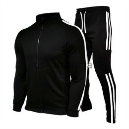 Men's Tracksuits New Men's Spring Autumn Casual Sports Suit Sweatshirt Zipper Jacket + Pants High Quality Cotton Brand Sportswear custom x0907