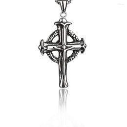 Pendant Necklaces Cape Encircles Peace Jesus Christ Religious Cross Titanium Steel Stainless Men's Necklace