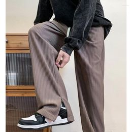 Men's Pants Autumn Casual Men Baggy Korean Fashion Feet Split Wide Leg Harajuku Solid Color Straight Street Oversize