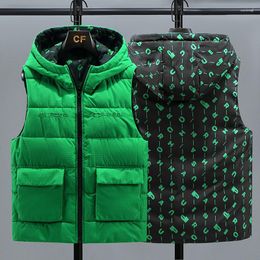 Men's Vests Hooded Vest Fall Jacket Thick Sleeveless Coat Thermal Cotton Camouflage