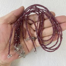 Chains Super Shiny Crystal Necklaces Simple Small Beads Facted Natural Stone Choker Clavicle Chain Women Jewellery Male Gifts3m