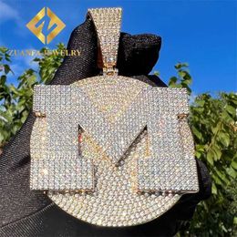 Anpassade smycken Sterling Silver 925 Hip Hop Jewelry VVS Moissanite Diamond Iced Out Letter Pendant Kaksg