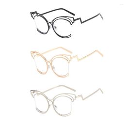 Sunglasses Metal Frame Blue Light Blocking Glasses Retro Irregular Hollow Party Po Booth Props Clear Lens For Women & Men