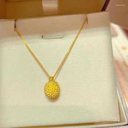 Jewelry Pouches Durian Necklace Female Design Sense Golden Fruit Clavicle Chain To Send Girlfriend Girlfriends Birthday Gift.