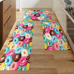 Carpets Doughnut Print Kitchen Mat Entrance Doormat Dessert Printed Rug Home Floor Balcony Anti-Slip Carpet Decor