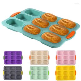 Baking Moulds 9 Grid Silicone Oval Baguette Molds Toast Bread Pan Brownie Dessert Madeleine Cake Muffin Pastry Kitchen Bakeware