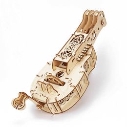 Puzzle 3D Hurdy Gurdy Modello meccanico Strumento musicale fai da te Puzzle 3D in legno Kit di costruzione Regalo di compleanno per adulti e bambini Z0907