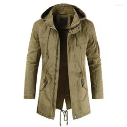 Men's Trench Coats Bomber Jacket Casual Male Fashion Outwear Slim Fit Mid-Long Hooded Jackets Mens Clothing