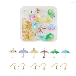 Dangle Earrings 12Pcs Lovely Acrylic Umbrella Pendants Charms With 20Pcs Golen Brass Earring Hooks Kits For DIY Jewellery Making