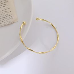 Bangle Korean Twist Pattern Simple Fashion Bracelet Bangles For Women Gold Plated