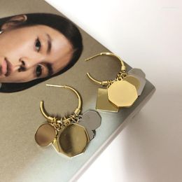 Dangle Earrings Female C-shaped Minority Design Sense Two-color Multi-disc Ins Cold Wind Advanced Round Face Thin.