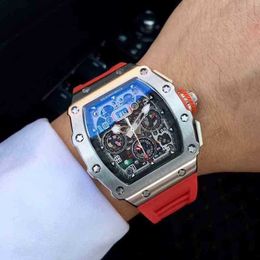 Fully Luxury Rm11-03 Mens Milles Mechanical Watch Richa Automatic Movement Sapphire Mirror Rubber Watchband Swiss Wristwatches fRI
